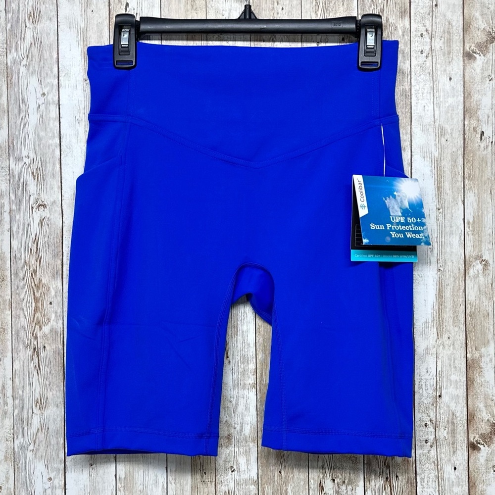 Coolibar Ananda Bike Shorts in Bright Blue NWT [C12]